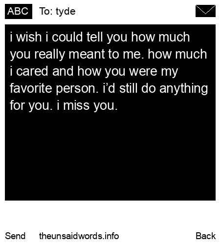 unsent message to tyde