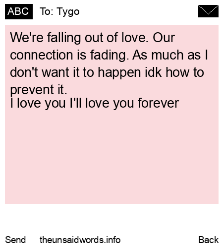 unsent message to Tygo