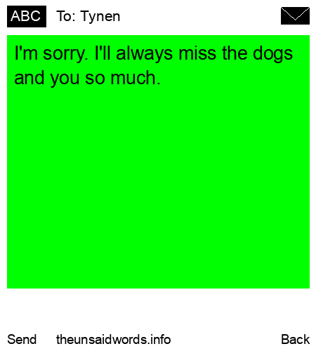unsent message to Tynen