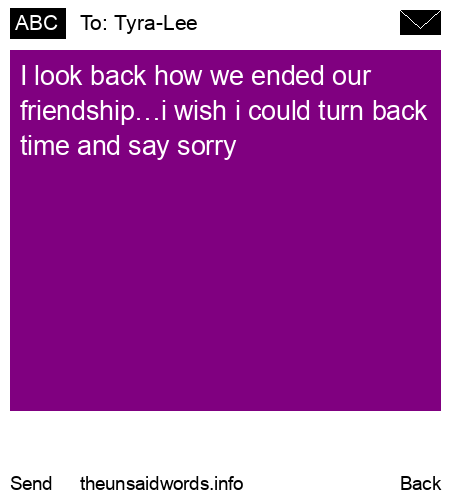 unsent message to Tyra-Lee