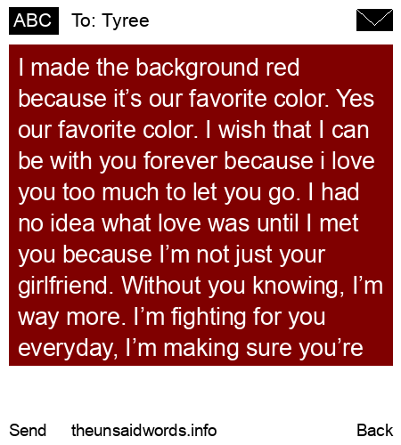 unsent message to Tyree
