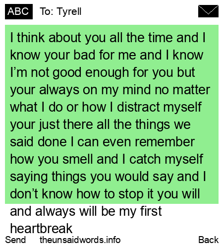 unsent message to Tyrell