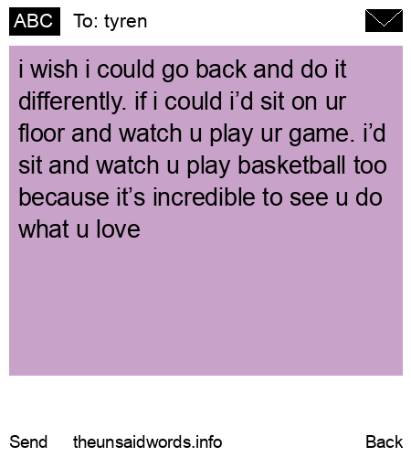 unsent message to tyren