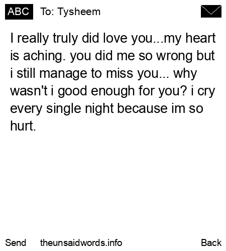 unsent message to Tysheem