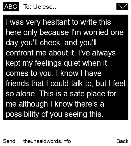 unsent message to Uelese..