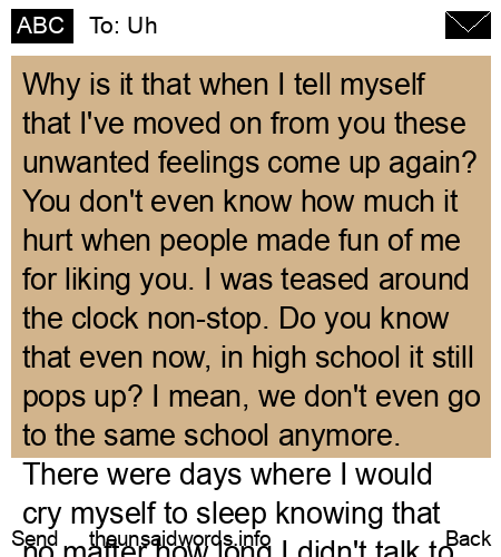 unsent message to Uh