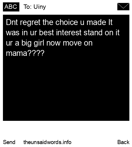 unsent message to Uiny