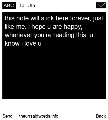 unsent message to Ula