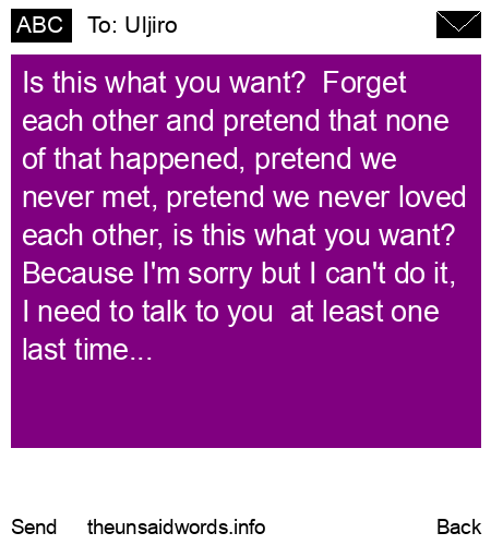unsent message to Uljiro
