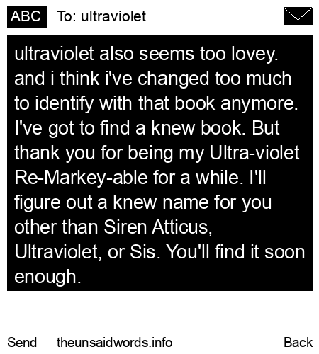 unsent message to ultraviolet