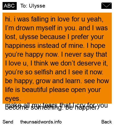 unsent message to Ulysse