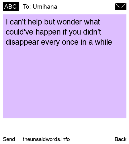 unsent message to Umihana
