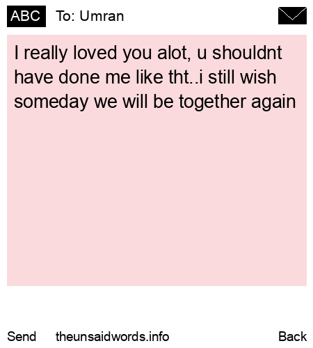 unsent message to Umran