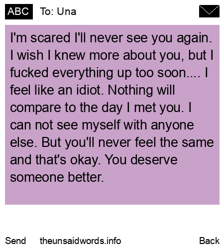 unsent message to Una