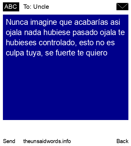 unsent message to Uncle