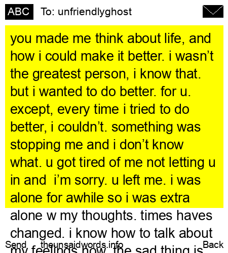 unsent message to unfriendlyghost