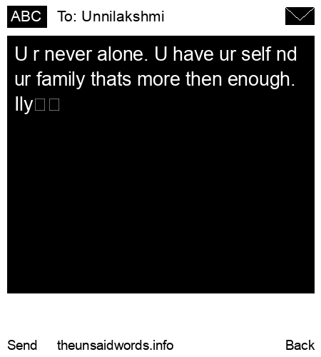 unsent message to Unnilakshmi 