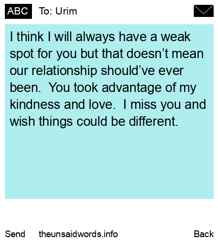 unsent message to Urim