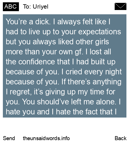 unsent message to Uriyel