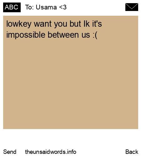 unsent message to Usama <3