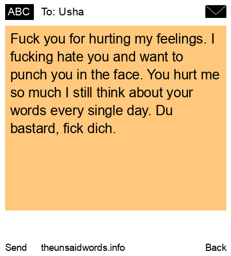 unsent message to Usha