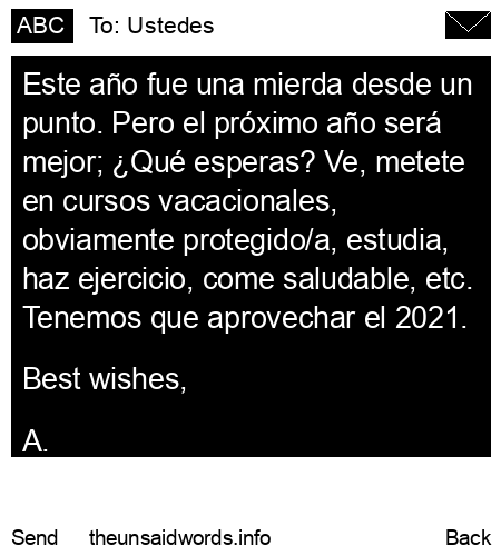 unsent message to Ustedes