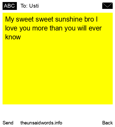 unsent message to Usti 