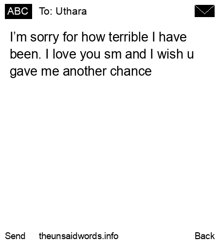 unsent message to Uthara
