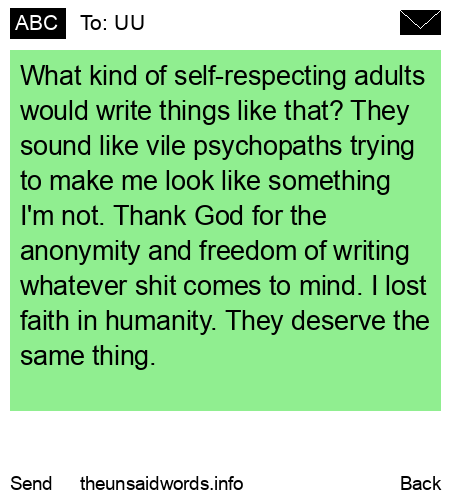 unsent message to UU