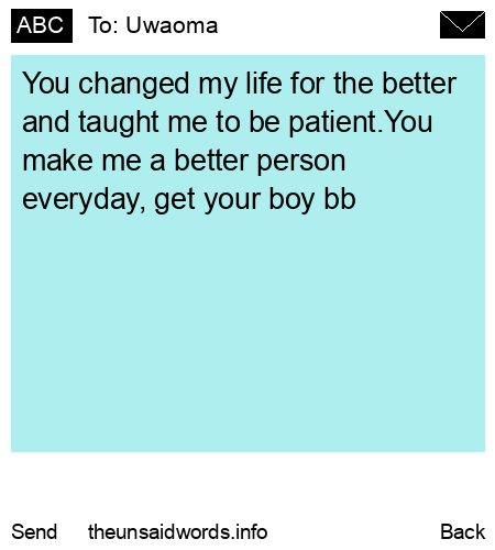 unsent message to Uwaoma