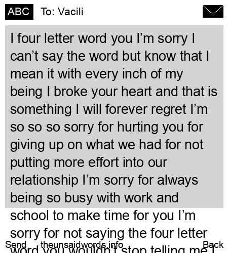 unsent message to Vacili