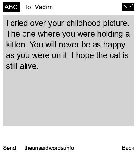 unsent message to Vadim