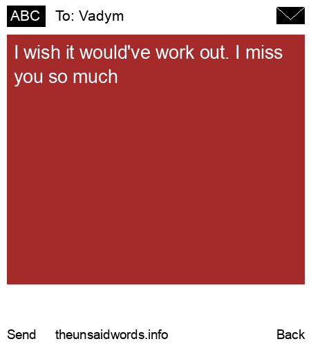 unsent message to Vadym
