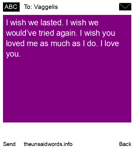 unsent message to Vaggelis