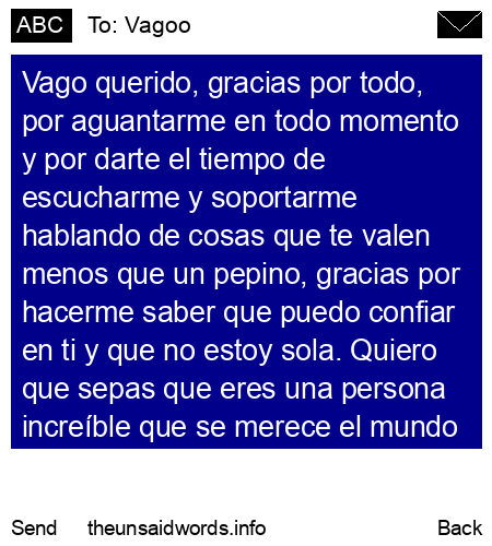unsent message to Vagoo