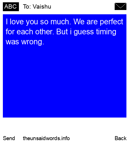 unsent message to Vaishu