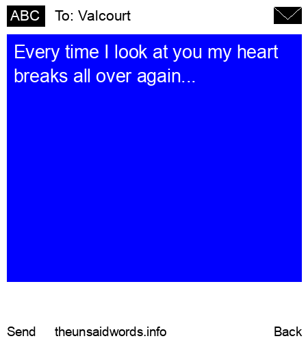 unsent message to Valcourt