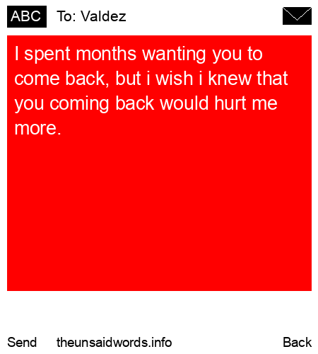 unsent message to Valdez