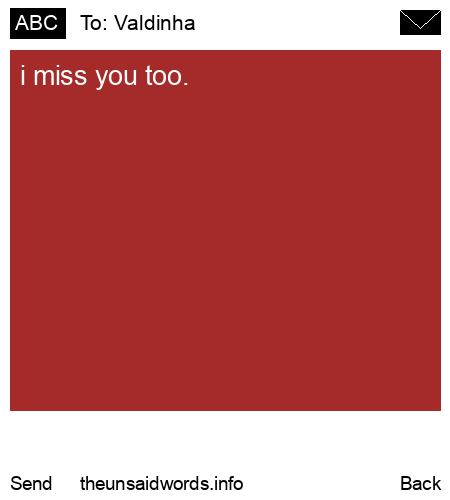 unsent message to Valdinha