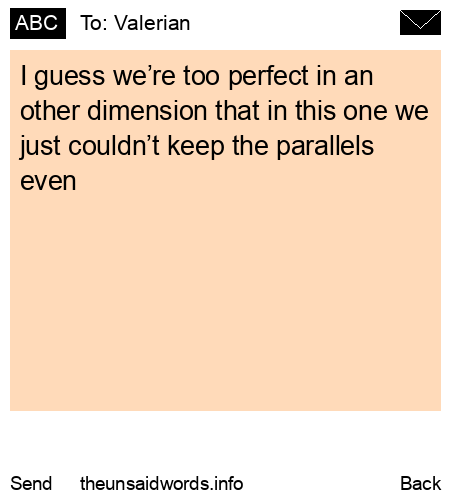 unsent message to Valerian