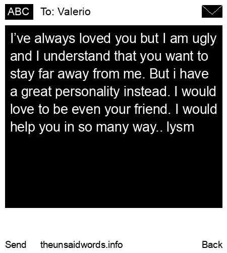 unsent message to Valerio