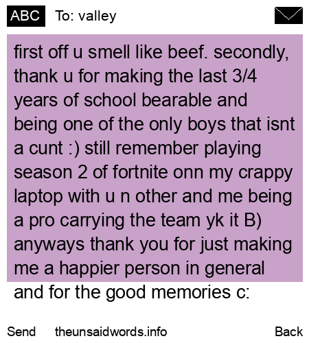 unsent message to valley