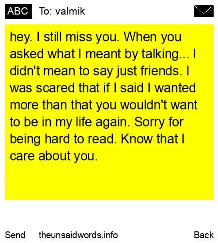 unsent message to valmik