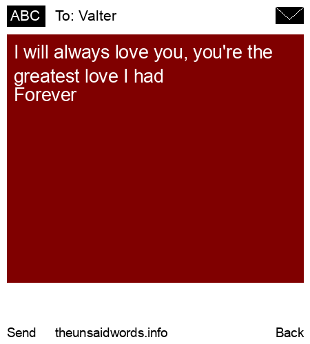 unsent message to Valter