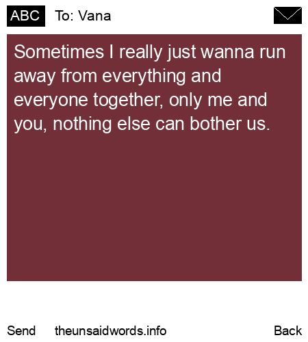 unsent message to Vana