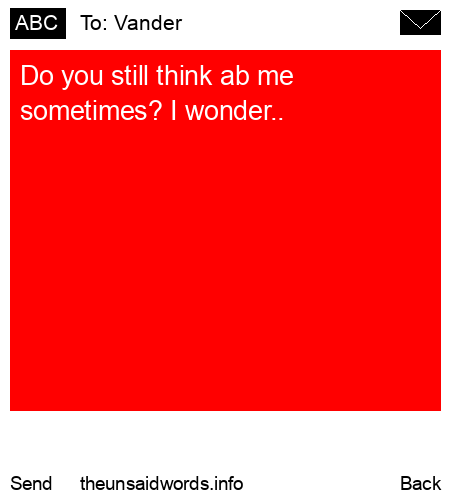 unsent message to Vander