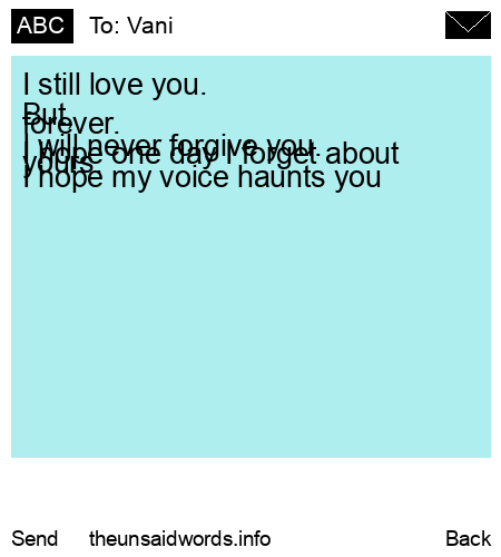 unsent message to Vani