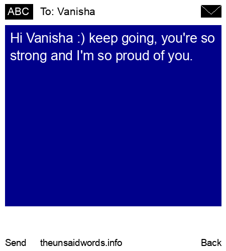 unsent message to Vanisha