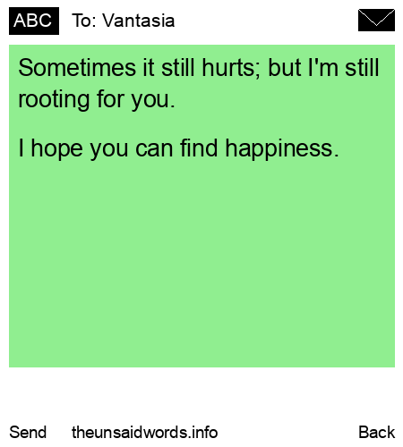 unsent message to Vantasia