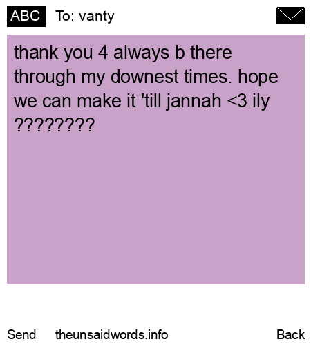 unsent message to vanty